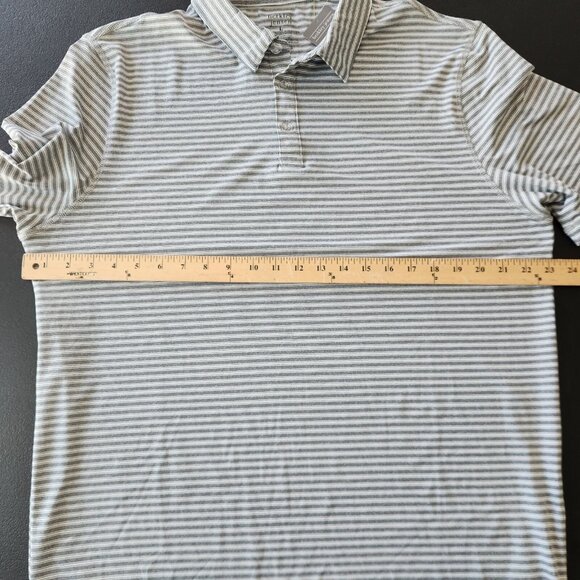 Berkley‎ & Jensen Polo Shirt Gray Striped Polyester Quick Dry Mens Large NWT NEW - Picture 7 of 8